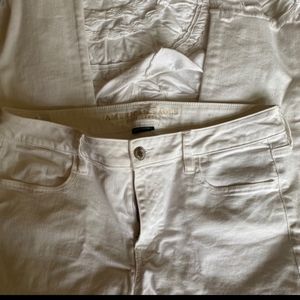American eagle white stretch capris